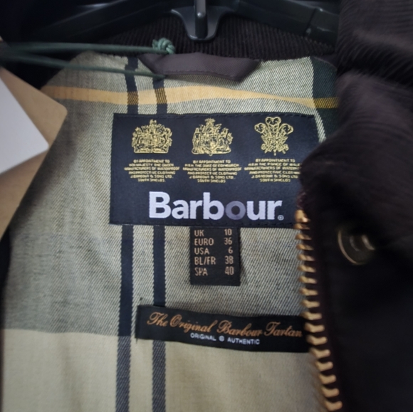 Barbour thigh length chocolate brown wax jacket NWT sz 6 - Picture 14 of 16